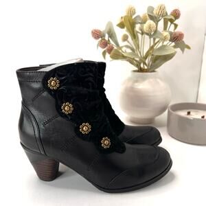 L'Artiste by Spring Step Belgard Leather/Suede Boot Black Women 5/EU35